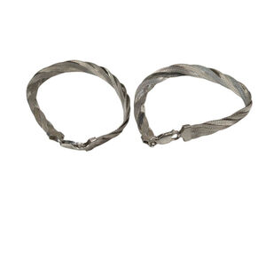 Solid 925 Sterling Silver Ladies Bracelet Twisted Braided Herringbone 6mm Italy